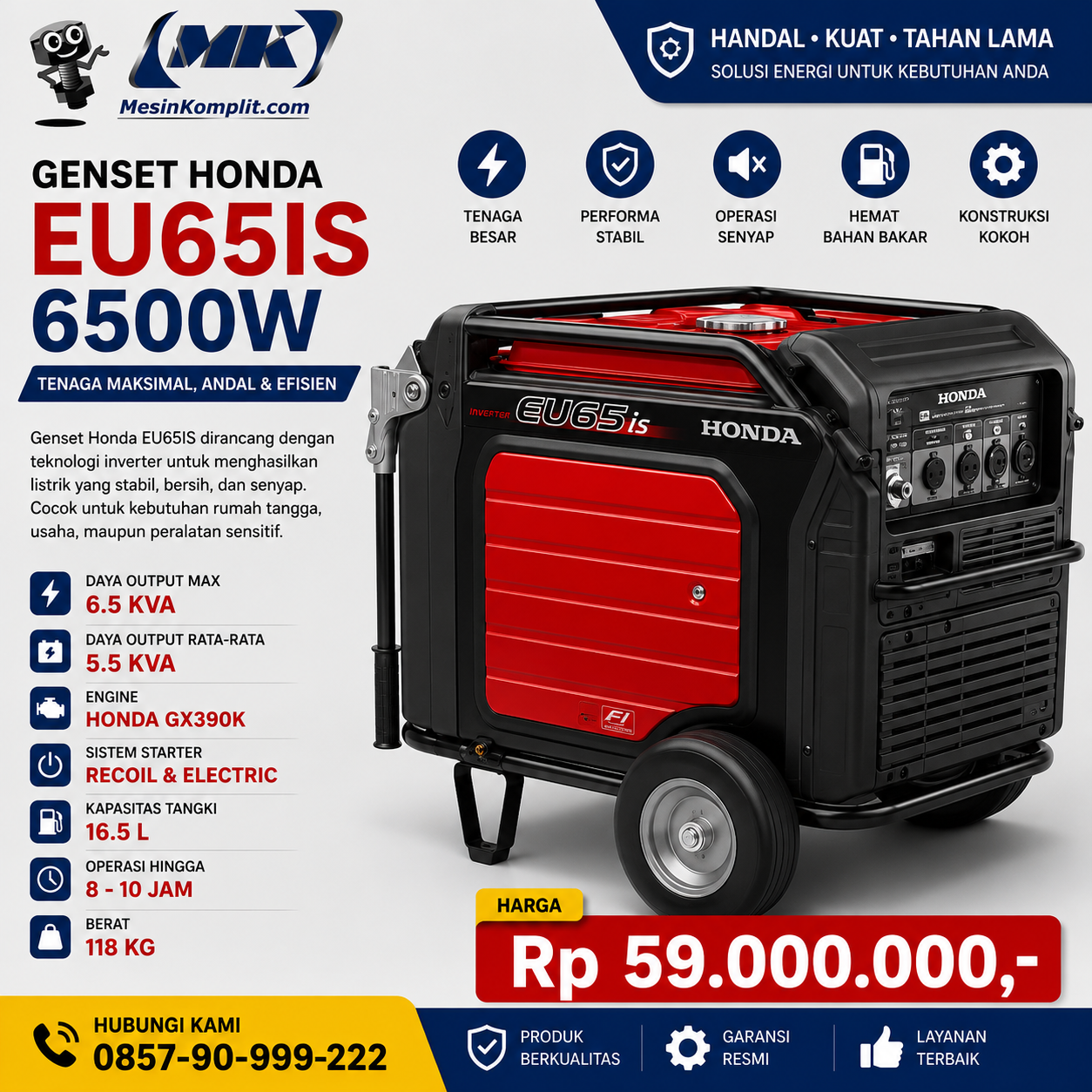 Genset Honda 6500 Watt (G...